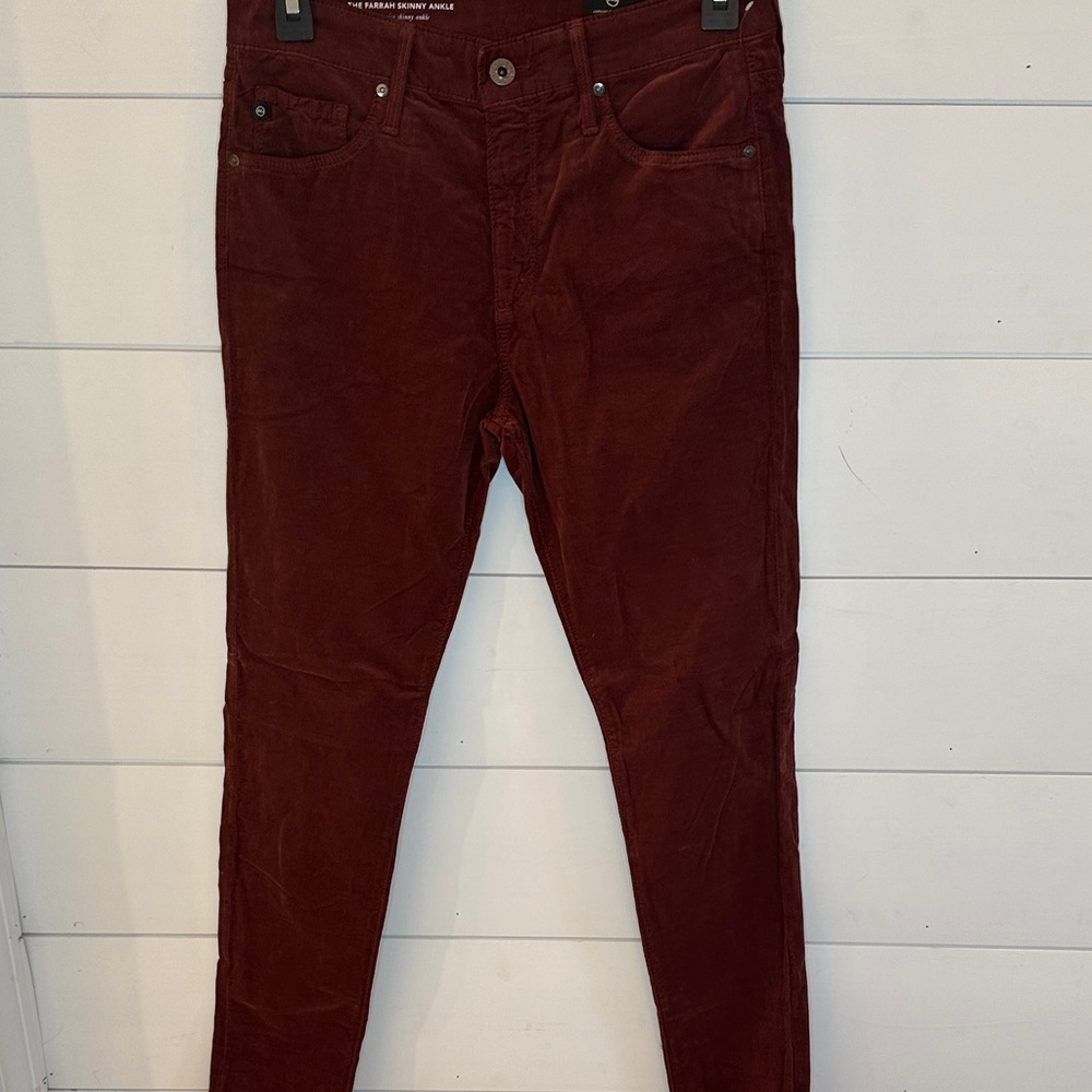 AG Adriano Goldschmied Women’s Burgundy Pants size 27‎ NWT